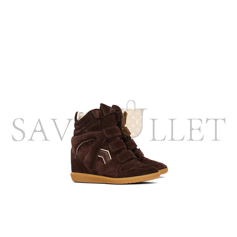 ISABEL MARANT BEKETT LEATHER WEDGE SNEAKERS BK0010FA-C1E02S
